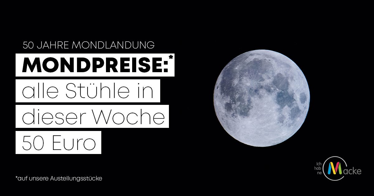 MONDPREISE BEI ICHHABNEMACKE.DE 
NUR SOLANGE DER VORRAT REICHT, KOMMT VORBEI
#Oldenburg #SALE #Bürostuhl
#Apollo11 #Mondlandung #Apollo50th