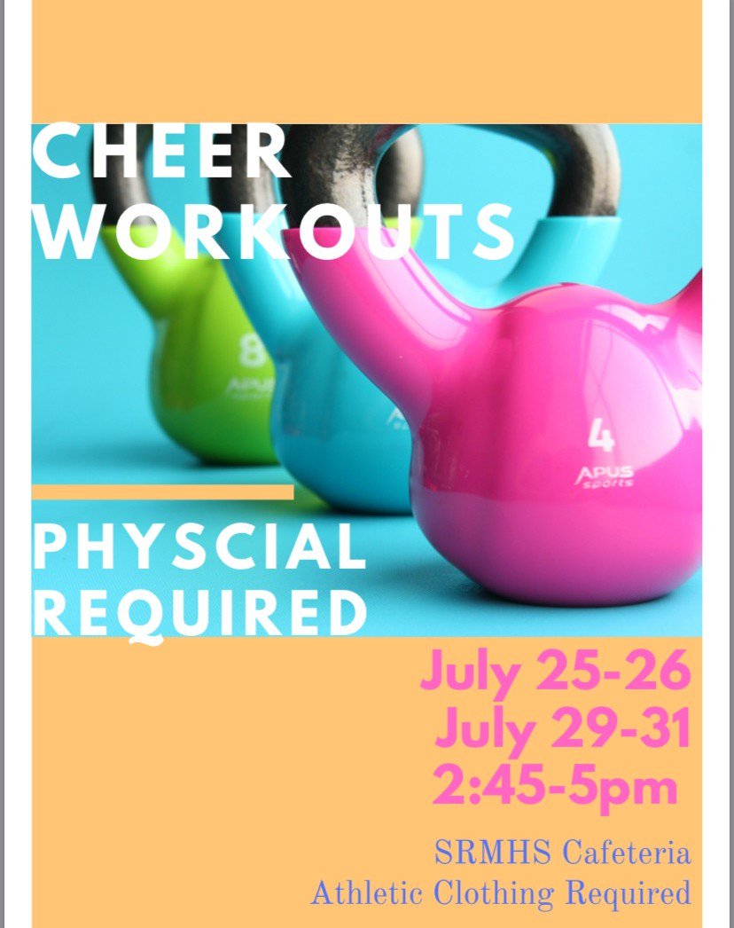 SRMHScheer's tweet photo. Come out and get prepared for tryouts!!!!! https://t.co/22Gg8vMusY