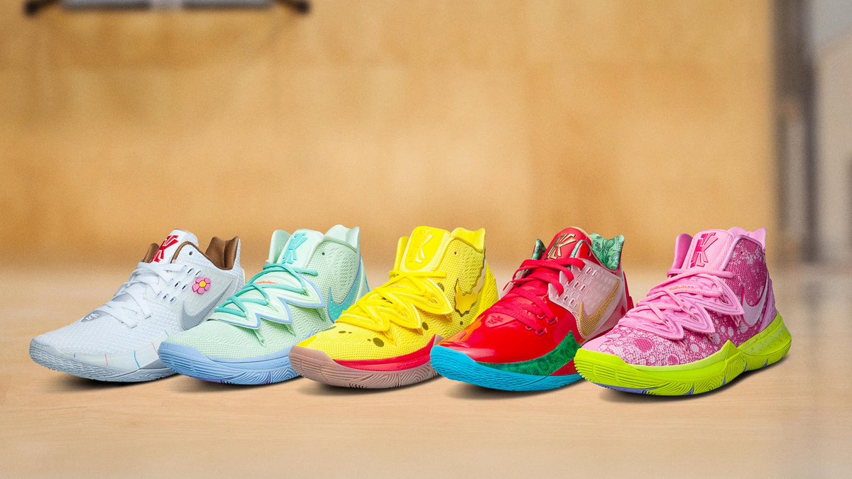 brkicks's tweet photo. The Nike @KyrieIrving x @SpongeBob collection releases August 10. https://t.co/t9Z6LlRO7s