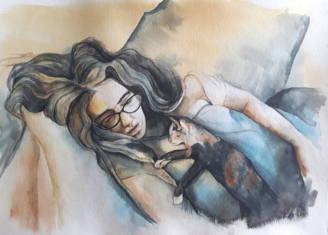 rojoygris's tweet photo. #acuarela #watercolours #illustration #ilustracion #durminendo #cats #bestfriend #art #arte #me #siesta #dibujo #drawing #kitten #gato # tranquilidad #peace https://t.co/XQKg0ta1jj https://t.co/Xhh41CwgYP