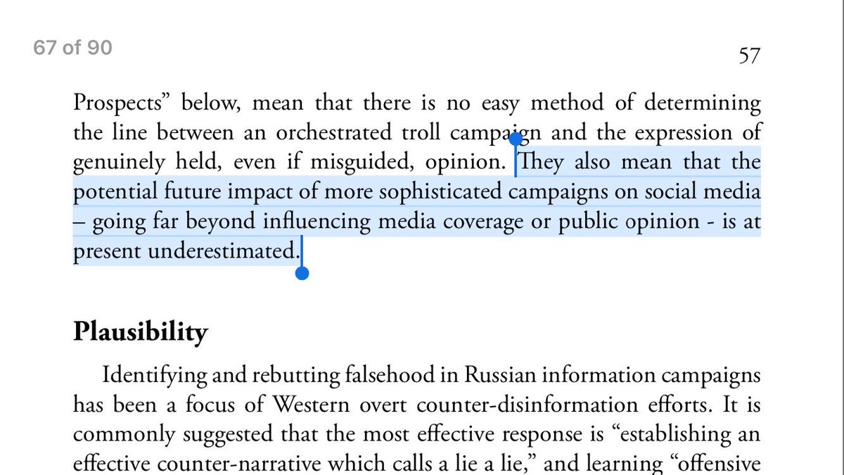 39/ DELIBERATE MEASURES: “The vast majority of the victim country does not even suspect it’s being subjected to information-psychological influence.”There is no easy line between determining a troll campaign and a misguided opinion: future impacts are underestimated.Wake up.