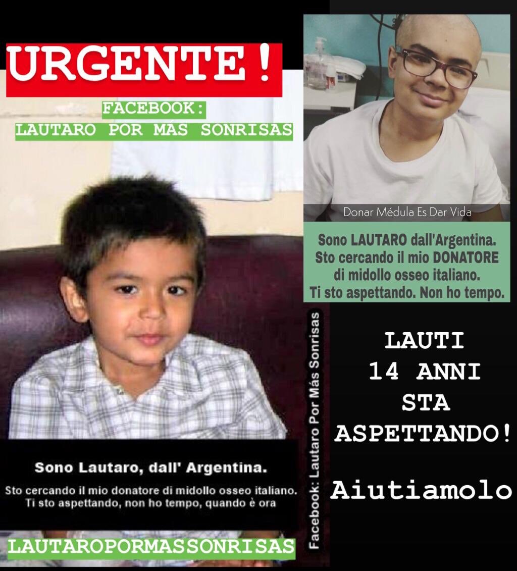 javierzanetti's tweet photo. AMICI ITALIANI! 
STIAMO CERCANDO UNA DONATRICE DI MIDOLLO OSSEO! 
Sappiamo che esiste!! In Italia c’è una donna compatibile con LAUTI! 
Lui non può aspettare!
Abbiamo bisogno che il messaggio arrivi velocemente in Italia e che si possa fare urgentemente il trapianto! 
GRAZIE! 🙏🏻 https://t.co/Hqnisc5mGg