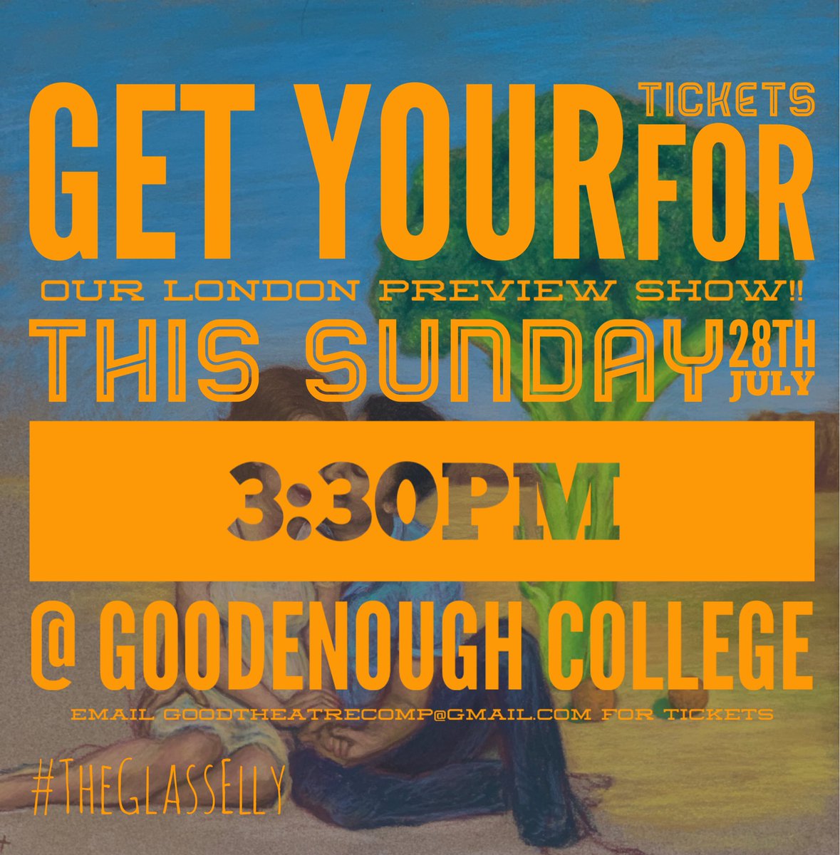 goodtheatrecomp's tweet photo. Just a few short days until our London preview @goodenoughcollege 
•
Email goodtheatrecomp@gmail.com to get your tickets!
•
Don’t miss out on your chance to see this new work before we head of to Edinburgh! 
•
#theglasselly #newwork #edfringe2019 #edpreview #goodtheatrecomp https://t.co/hGvrsscDgg
