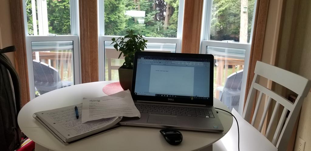 tansyko's tweet photo. Thankful that the day at the cottage is gloomy and raining. Now to get down to business and finish my last assignment for the semester. #SMRTCCE #vacationmode https://t.co/S3dNFpnz9W