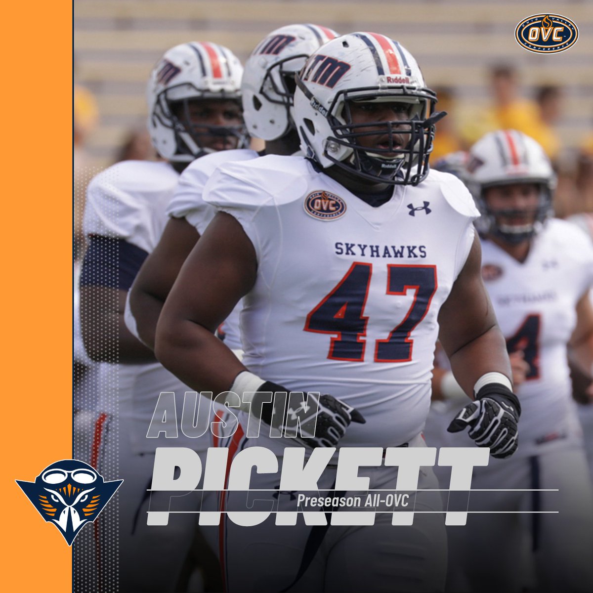 FB: Congratulations to <a href="/UTM_FOOTBALL/">UT Martin Football</a> senior nose tackle Austin Pickett on being named to the Preseason All-OVC team! #OVCMediaDay #MartinMade