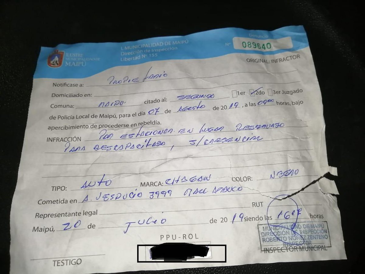 PiereMontero's tweet photo. Estimados 
@MaipuRenace
 es una verguenza que asista al mall Arauco Maipu, 
me estacione en el lugar de "Discapacidad" POR QUE TENGO UNA DISCAPACIDAD
y ustedes me coloquen UNA MULTA por estacionarme donde me corresponde.
Evidenciando mi carnet y todo. #Verguenza  #Discapacidad https://t.co/GbZ0vCaodv