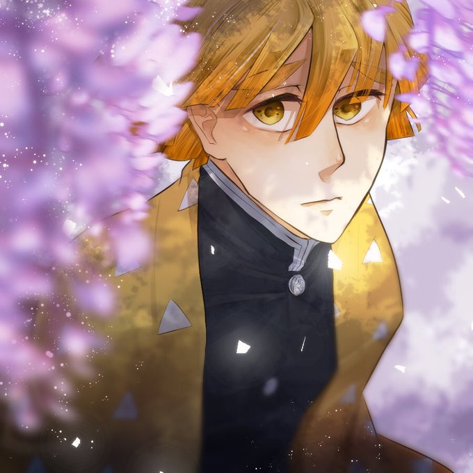 七ノヱさんがTwitterに投稿した我妻善逸(鬼滅の刃)のイラスト。