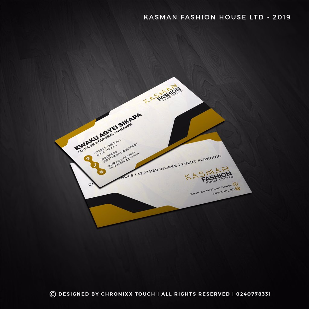 chronixxdigital's tweet photo. Design a crispy clean, professional business card with us at an affordable price. Talk to us now: 0240778331
#KasmanFashionHouse
#BusinessCard
#TouchOfVersatility

https://t.co/kfwkDQI0jm

RETWEET... https://t.co/axVCtRq0IR
