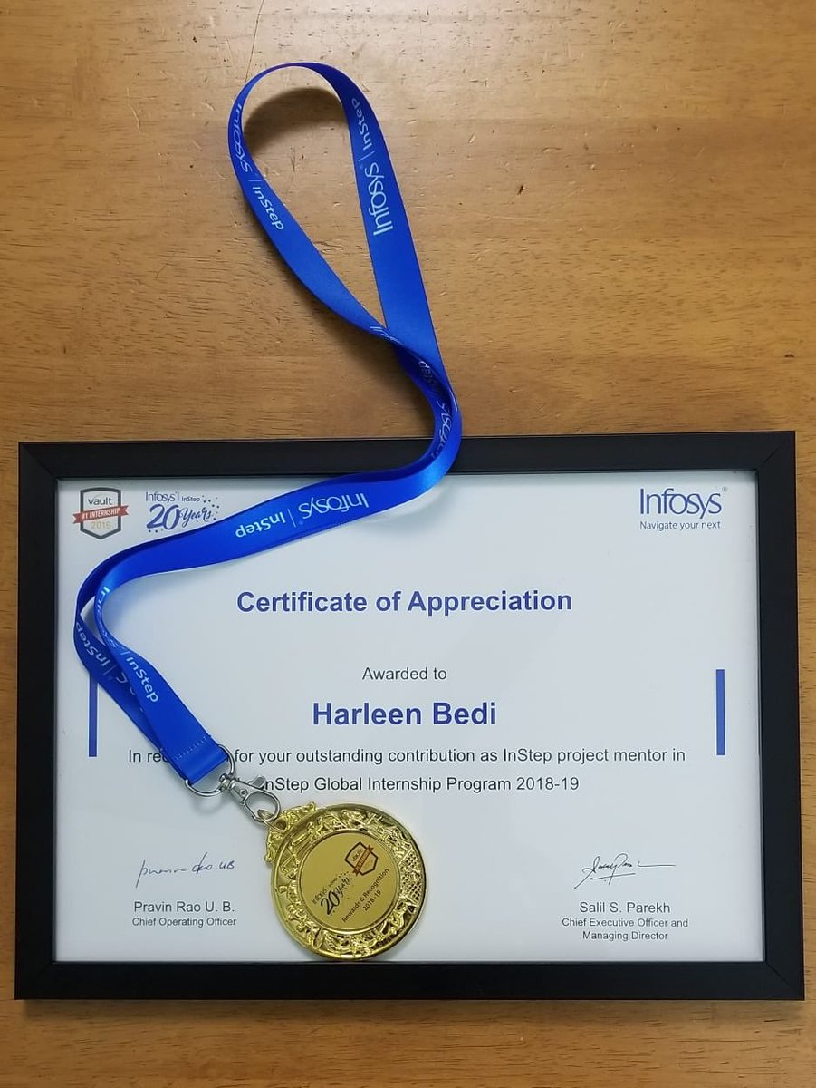 Harleen9128's tweet image. Great to be associated with one of the best global internship program @infosys   #InfosysInStep @Kisha_Gupta