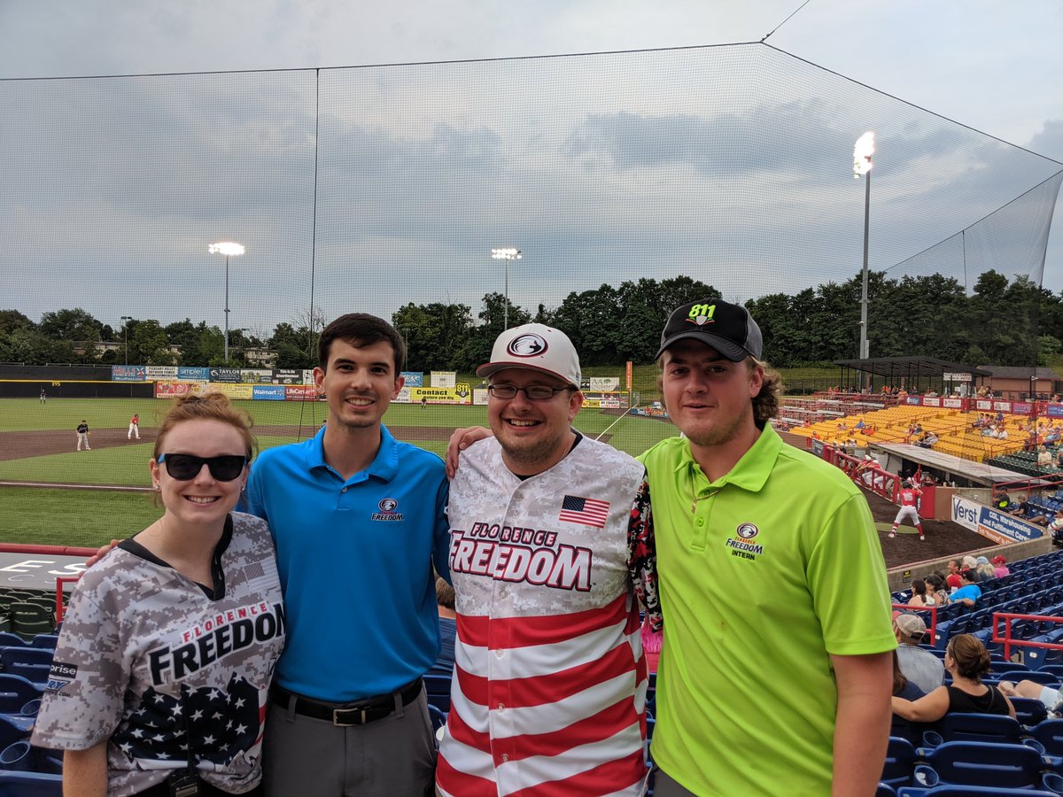 Look who I ran into at the @FlorenceFreedom game last night...  <a href="/NKUSportsBus/">NKU Sports Business & Event Mgt</a> <a href="/NKUHaileCOB/">NKU Haile College of Business</a> crew working hard to create a fun, entertaining experience: <a href="/hsiefs18/">Hannah Hatten</a> <a href="/EricQuallen/">Eric Quallen</a> <a href="/aluken12/">Aaron Luken</a> <a href="/Fedz11/">Fedz33-</a>