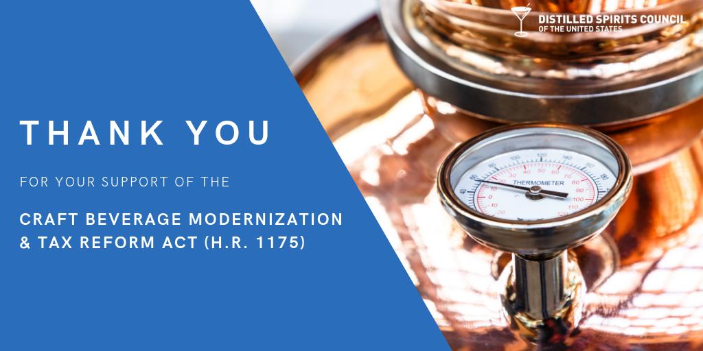 DistilledSpirit's tweet photo. We thank you, @RepHorsford for your co-sponsorship of the Craft Beverage Modernization and Tax Reform Act (H.R. 1175). We look forward to permanent reductions in the federal excise tax for our distillers! #CMTRA #SaveCraftTaxCuts https://t.co/iwqQSv46H3