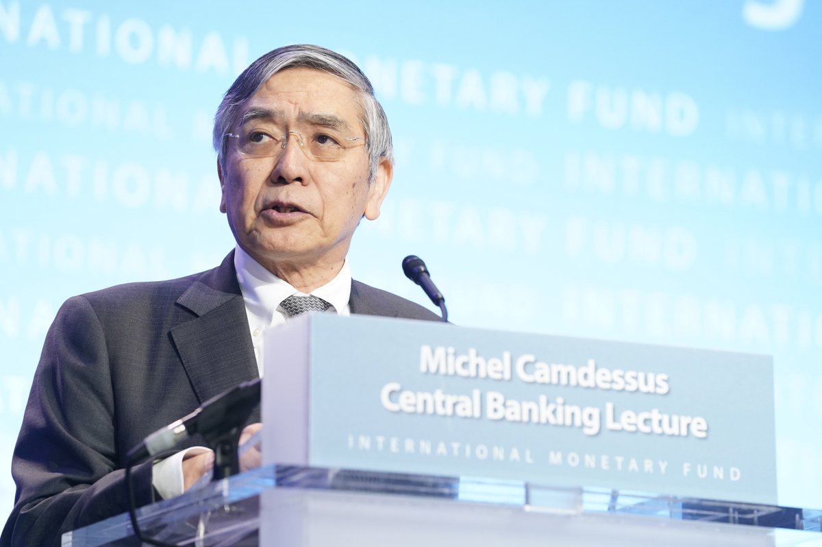 IMFAsiaPacific's tweet photo. Governor Kuroda: I believe that #Japan's experience of a long battle against deflation would provide a case study for other central banks in conducting monetary policy going forward. https://t.co/MG9IsA4ZZ2 #Camdessus2019 https://t.co/4vtbOOJnvH
