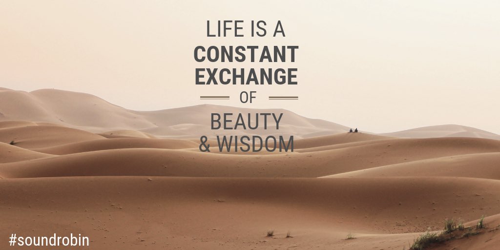 soundrobinapp's tweet photo. #mondaymotivation Life is a constant exchange of beauty and wisdom✨ #soundrobin https://t.co/Zk2o7nperM