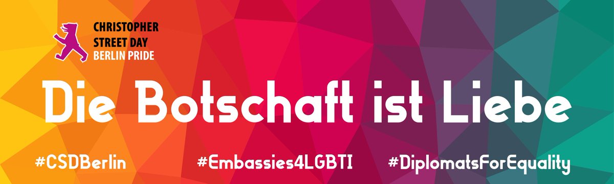UKinGermany's tweet photo. #PrideWeekBerlin🏳️🌈Wir freuen uns, wieder beim #CSDBerlin dabei zu sein. 🇬🇧hat als ein Vorreiter in Europa bereits viel für LGBTI-Rechte erreicht, aber wir müssen weiter gemeinsam für #Gleichberechtigung & #Toleranz einstehen. #Embassies4LGBTI #DiplomatsForEquality #LoveisGREAT🌈 https://t.co/IvQTpotlva