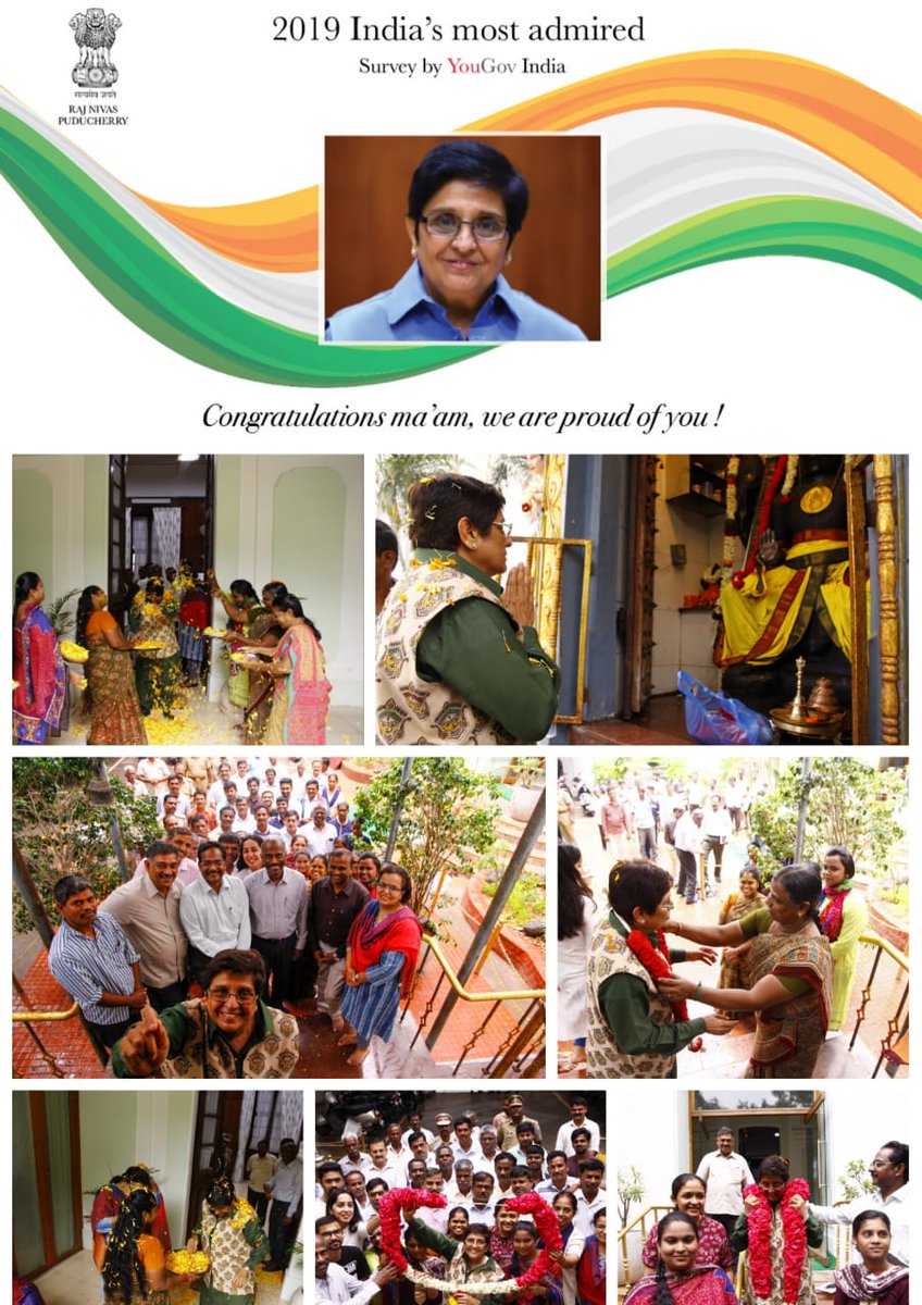14Riddhi's tweet photo. @thekiranbedi ma'am..!! India's most admired women👏.. congrats ma'am😇 https://t.co/pGNwd1tAPE