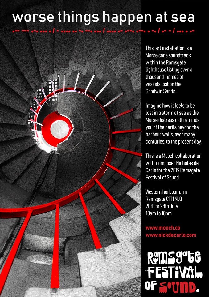 ramhov's tweet photo. There's a wealth of magic for this summer's @ramsgatefestival of Sound. @TheresaMooch presents her haunting morse code installation at the historic Lighthouse at the end of the western harbour arm. From 10 am - 10 pm. Not to be missed. https://t.co/bNDGLHCv2X