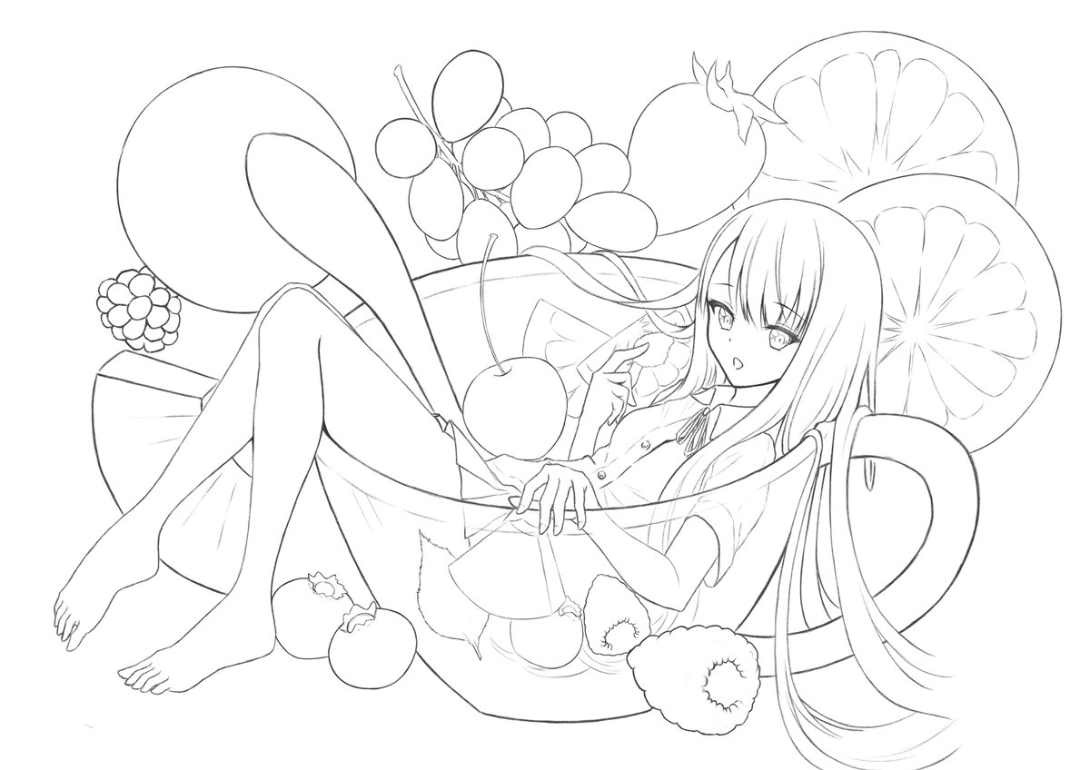 新しいイラストの線画できたよ〜✨
はよう色塗れ… 