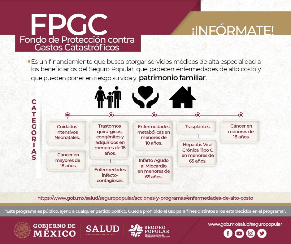 Seguro_Popular's tweet photo. Se consideran Gastos Catastróficos aquellas enfermedades que implican un alto costo en virtud de su grado de complejidad o especialidad y el nivel de frecuencia con que ocurren.

Conoce la cobertura del Fondo de Protección Contra Gastos Catastróficos en ➡ https://t.co/vf6mfU6S8E https://t.co/nu8YRWukX7