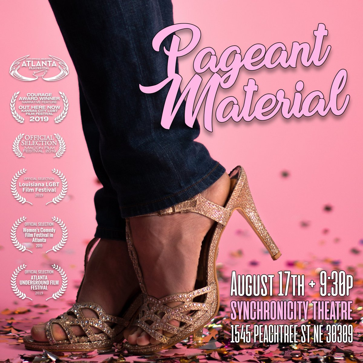 Pageant Material will screen as part of the Atlanta Underground Film Festival on Saturday, August 17th at 9:30p at the Synchronicity Theatre! Don't miss it! Tickets available now: bit.ly/2Yru4eo