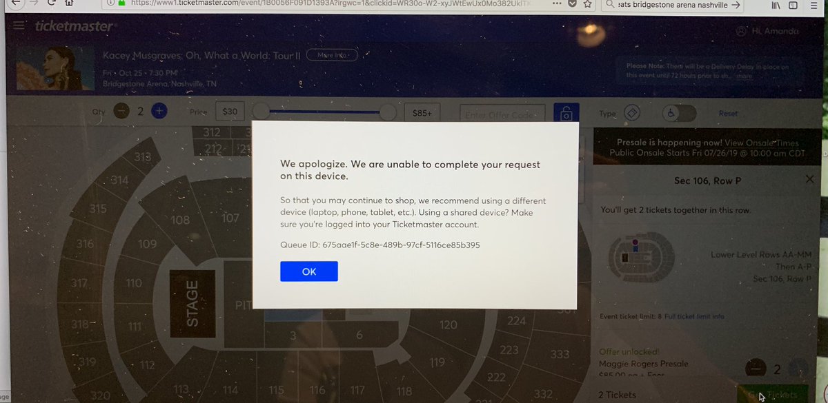 MandyLewToYou's tweet photo. this is what heartbreak looks like @maggierogers @Ticketmaster 😭💔 https://t.co/wpuRm6rltO