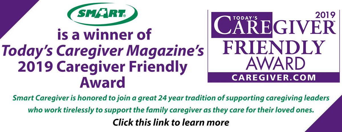 CaregiverSmart's tweet photo. Smart Caregiver is a winner of Today’s Caregiver Magazine’s 2019 Caregiver Friendly Award. Click here to learn more: https://t.co/KxLZSgO7Od https://t.co/ov05jmMtPy