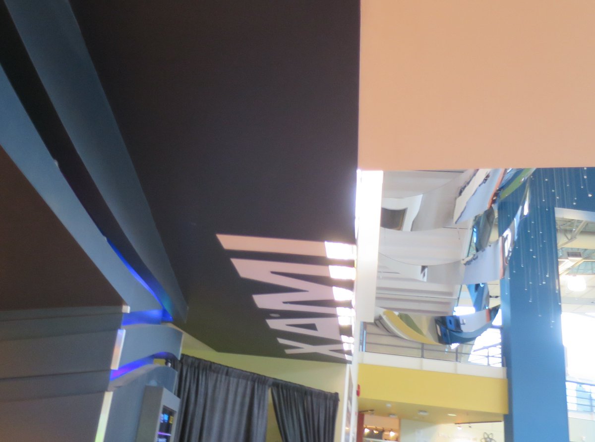 TopmadeSigns's tweet photo. This is the IMAX #HaloLit logo at the TELUS World of Science with  underside ceiling panel letters, simulating an extended effect https://t.co/bTTPbD7hlX