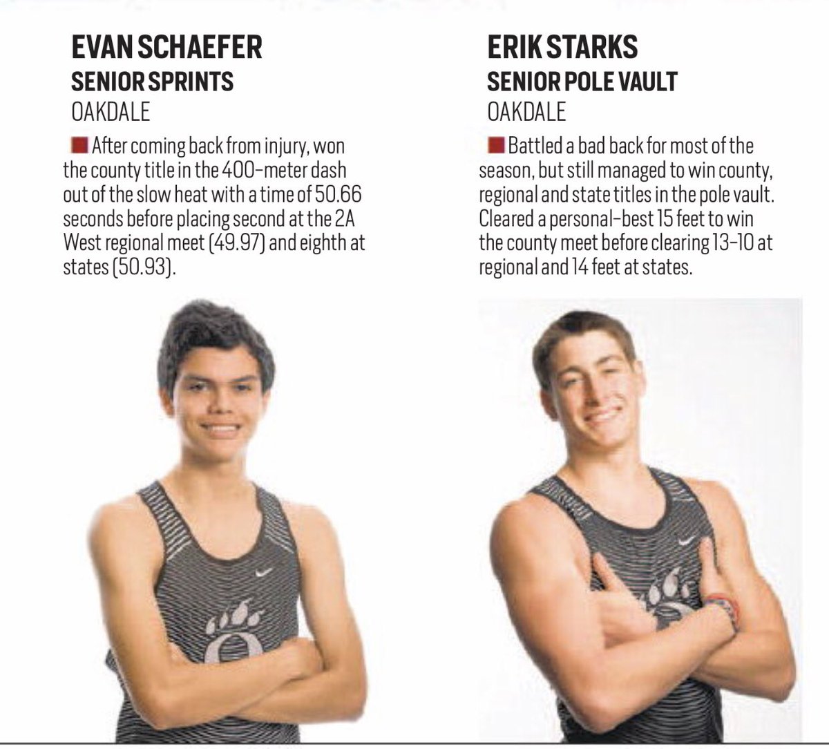 OHSAthBoosters's tweet photo. Congrats to Kyle Lund for Track Athlete of the Year.  
1st Team: Collin Dempsey, Evan Schaeffer, and Erik Starks
Honorable Mention:  Jonah Childress, Emmanuel Doyle, Lee Goodson, Tyree Jones, Haran Nadarajah, Ronald Robinson, Luis Smith and Nick Stokes https://t.co/Ecg4X9BQC8