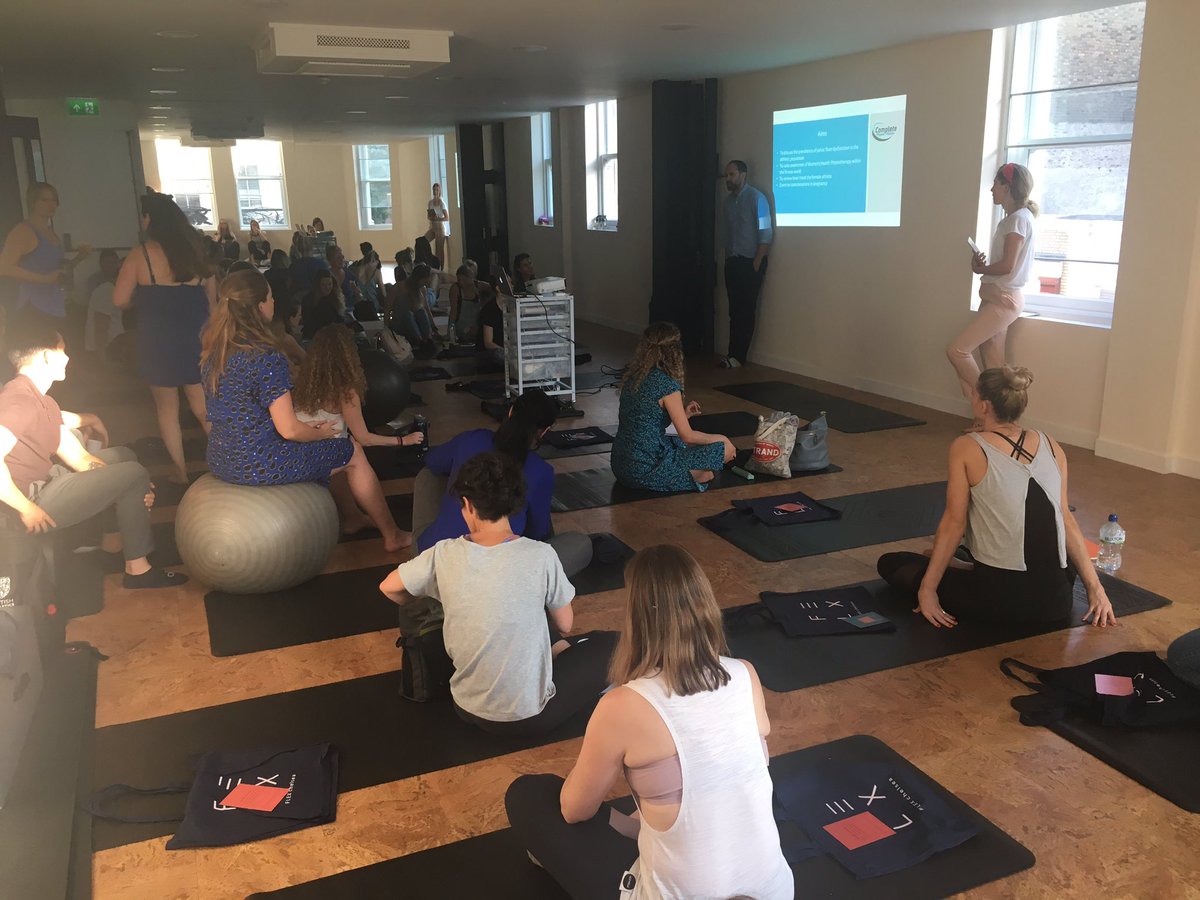 Fantastic #CPD event this evening with Clare Pacey #pelvichealth Physio <a href="/PilatesLDN/">Complete Pilates</a> <a href="/CompletePhysio/">Complete Physio</a> on ‘The Female Athlete’ 
-Be specific in your training 
-The pelvic floor should bounce! let go as well as contract
-Leaking with impact CAN be treated
-Get the right advice early