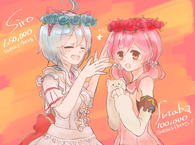シロちゃん65万豆腐と双葉ちゃん10万園芸部!?✨
7/22はダブルめでたい日だった! 本当におめでとうございます!!!!
#SiroArt #ふたばあーと 