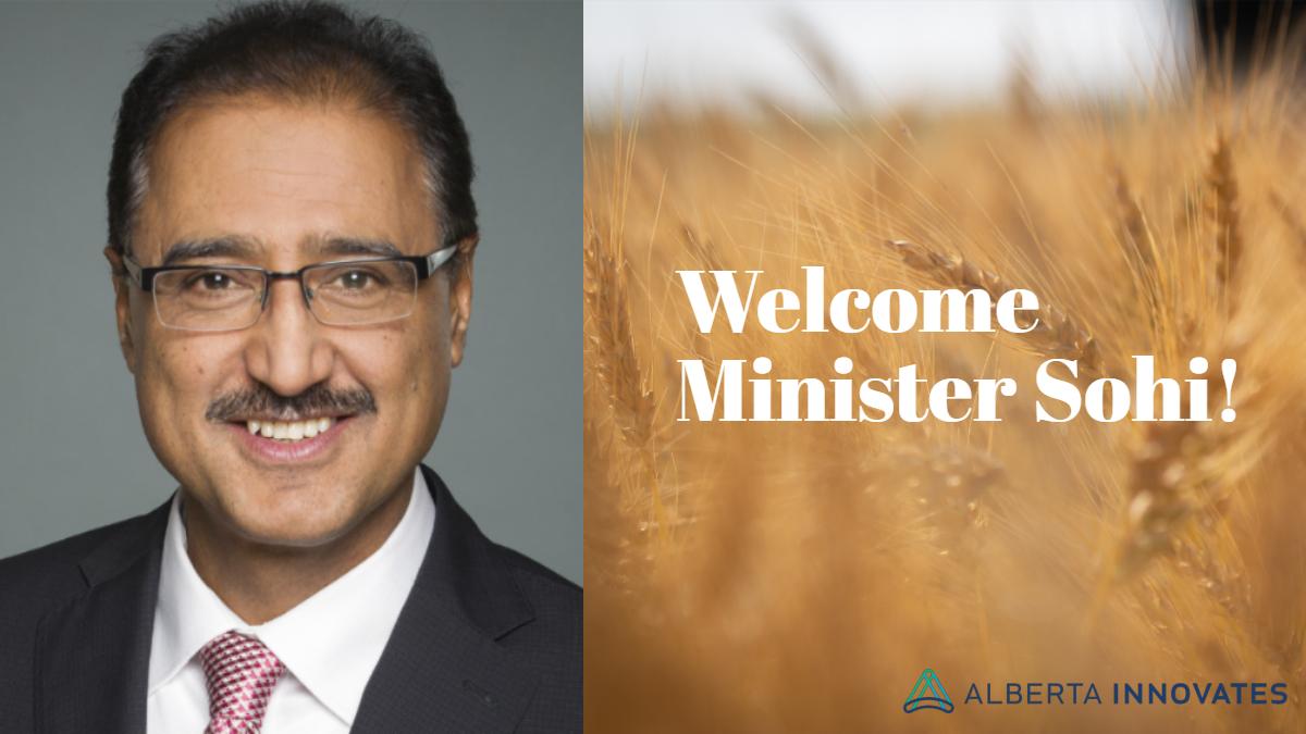 ABInnovates's tweet photo. We are pleased to host Minister Sohi today who announced an investment in our agriculture and agri-food sector! Read more about this exciting announcement and what it can do for #Alberta here: https://t.co/bwbdsvLBrQ https://t.co/MHNXCWvZVc
