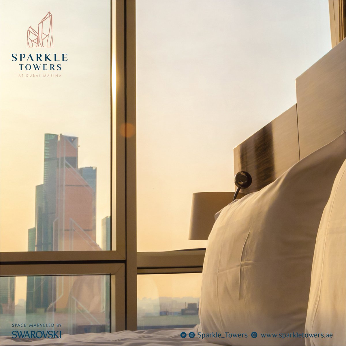 Sparkle_Towers's tweet photo. Our bedroom overlooking #Dubai_Marina is a perfect example why #SparkleTowers is magnificent. https://t.co/vGCHTUzfDv