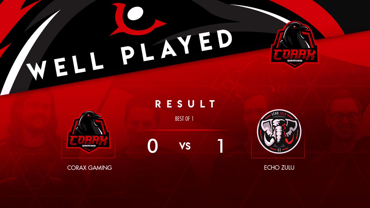We grijpen vandaag helaas naast de overwinning.
GGs aan @TeamEchoZulu en op naar de volgende tegenstander!

#GoCorax 👊
