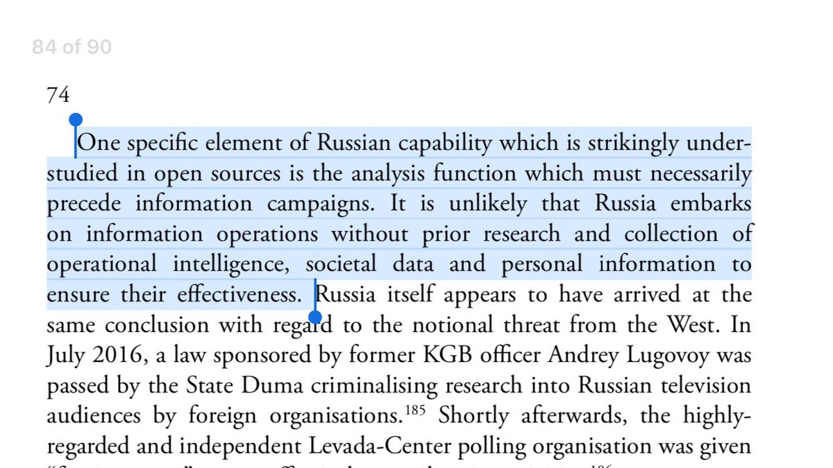 48/ MASS TARGETING: Disinformation via EW on a mass scale presents major dangers—could occur at a critical moment in Russian confrontation.Russia’s EW/IW campaigns aren’t spontaneous and Kremlin creates laws to insulate Russia from cyber aggression tactics they employ on others