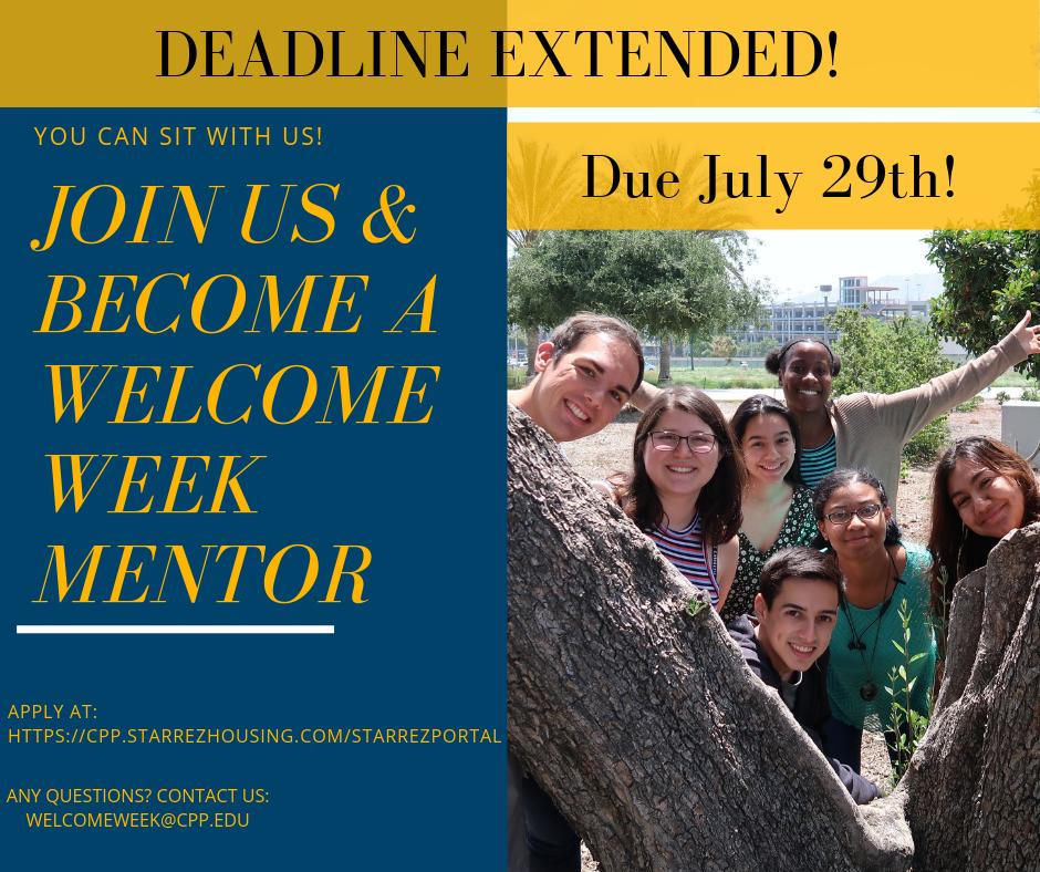 CPPWelcomeWeek's tweet image. Miss the deadline to become a welcome week mentor? 😱Don't worry! We have extended the application by ONE WEEK. APPLY NOW!🤩