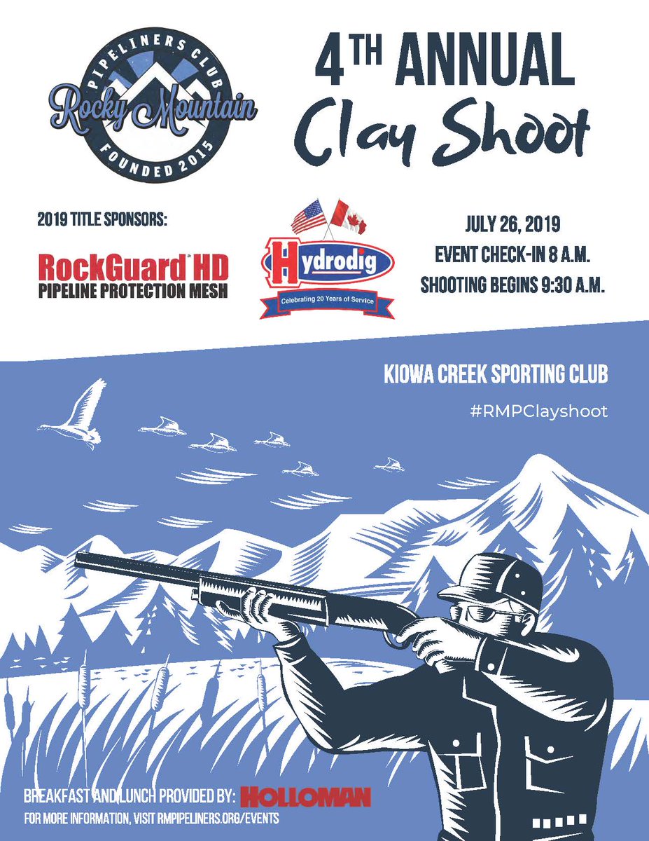 Friendly reminder to all those that were able to get a team in this year's Clay Shoot this Friday at Kiowa Creek, PLEASE send us a list of your teams shooters! Anyone that would like to volunteer to help out on Friday is welcome! Send us a Message and we'll get you involved.
