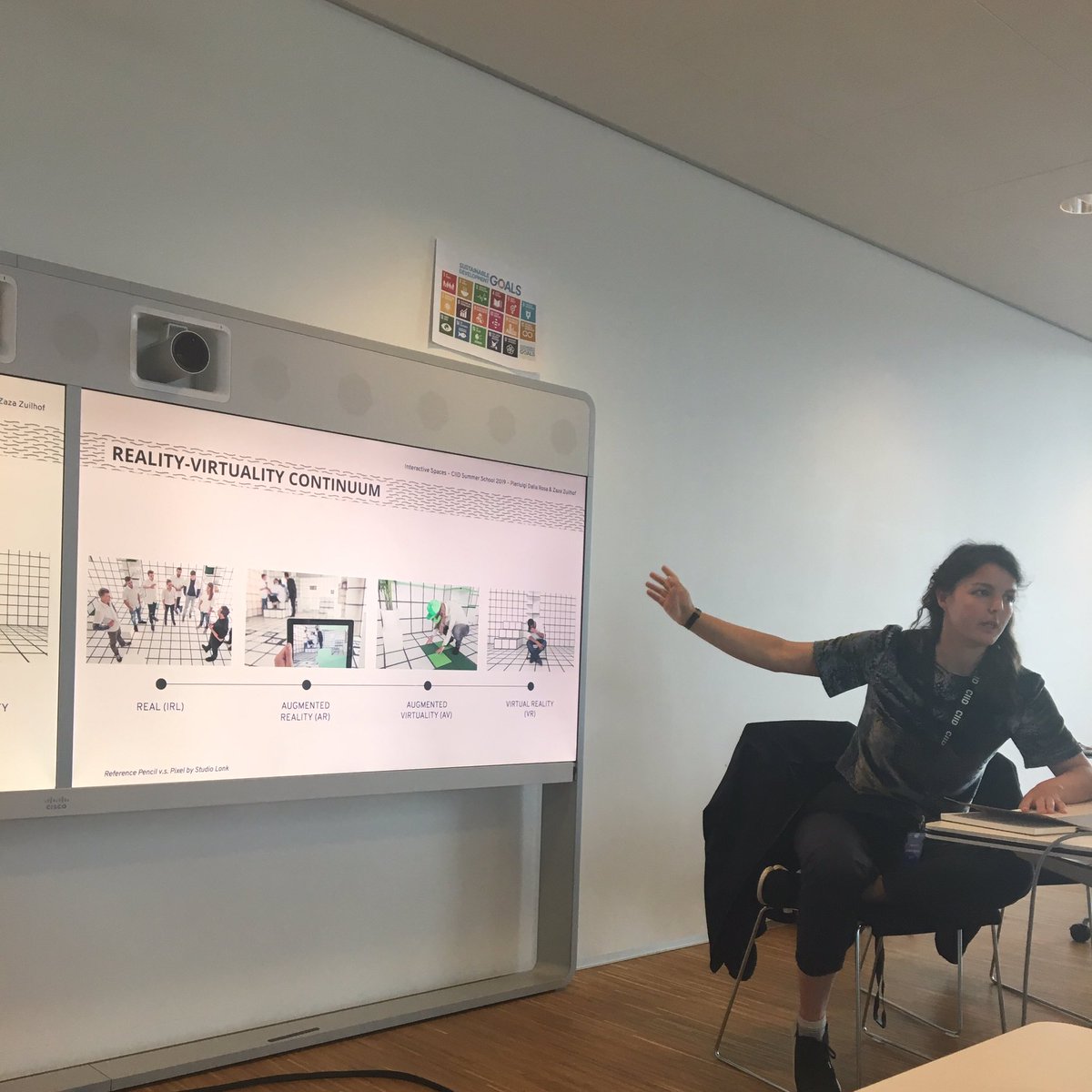 xwerx's tweet photo. Day 01 - Designing Interactive Spaces at #CIIDSummerSchool @UNCityCPH with @GlobalGoalsUN & @thatEoinguy. Mixed Reality Beyond Devices #fuzzy #interactiondesign #globalgoals #SDG #beyondthebutton #UX #copenhagen #CIID @CIIDNews https://t.co/m4JxTELy3G