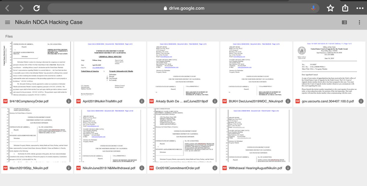the public folder includes docket entries Sept 2018 to present.I’m still convinced his “mental competency” was a ploy the April 30th Order was savage