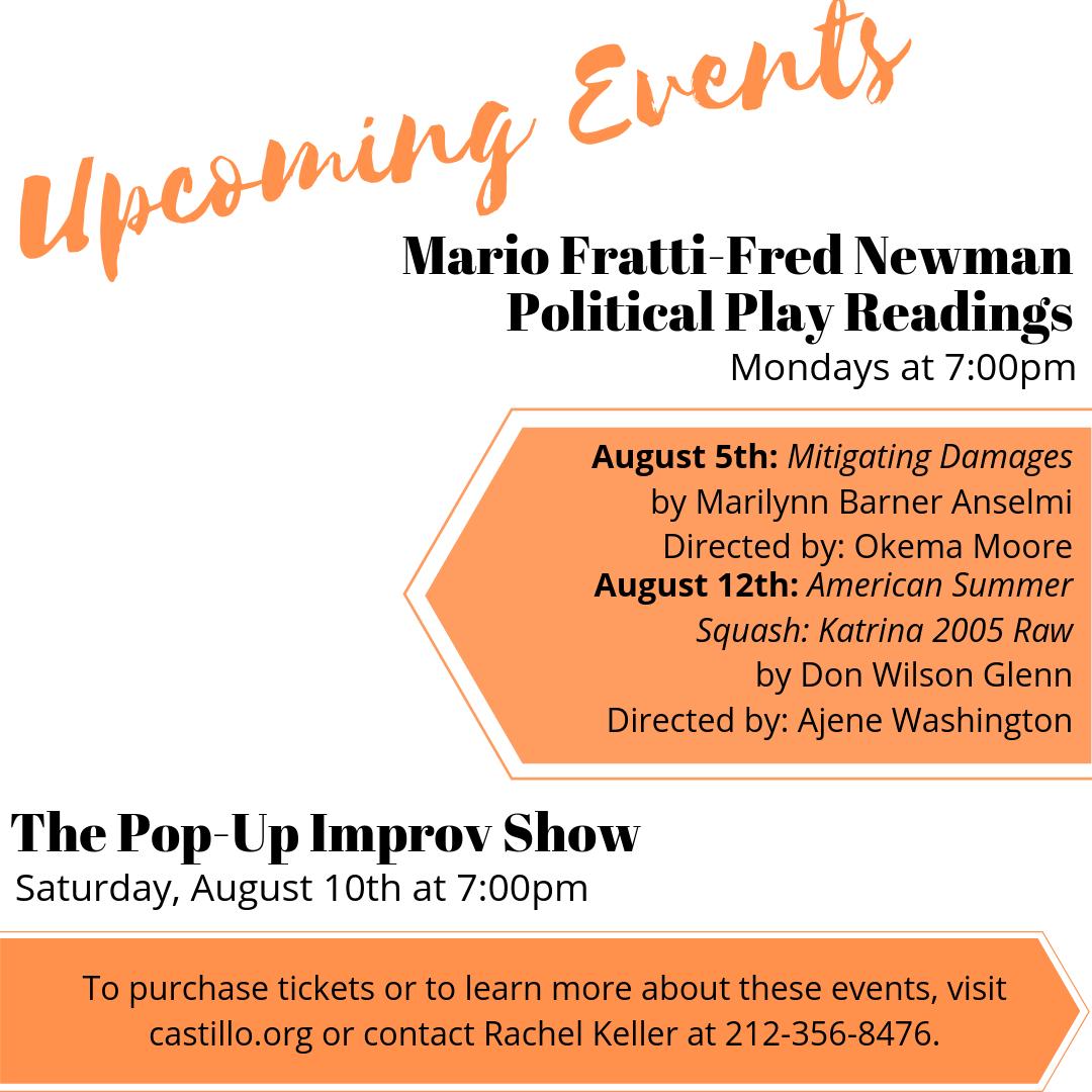 We hope to see you at one or more of our upcoming events! Visit castillo.org to purchase your tickets today!