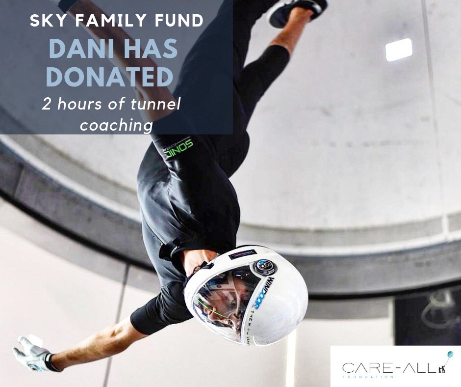 careallfoundat's tweet photo. #Win 2 Hours of free tunnel Coaching with Dani Gallego !!! YES!! 

Thank you Dani for your donation and support 🙏 💙, you are a star 🌟.
A €25 #donation to the sky family gets you an entry to win this prize or more and support the cause ✅
#skydiving #charity #helpushelp https://t.co/Z8hxL7TMsQ