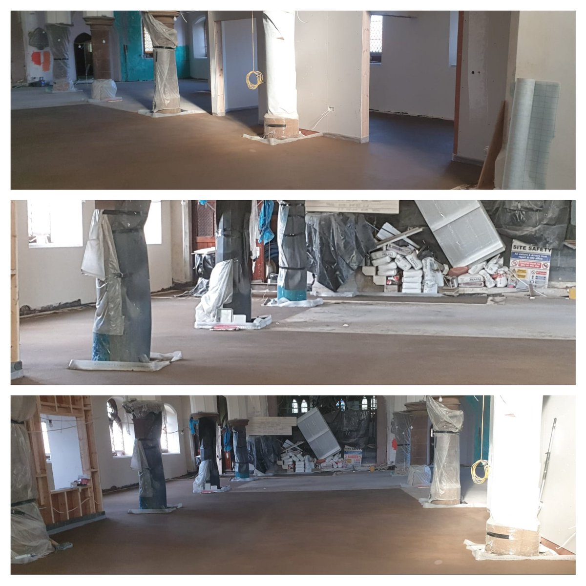 Another 160m2 laid on our church project in St Helen's. Nice easy 10 tonne day for Tom and his team tomorrow to finish off #heatandscreed #qualitywork #heatedfloors #teamwork #flatfloor #church #construction