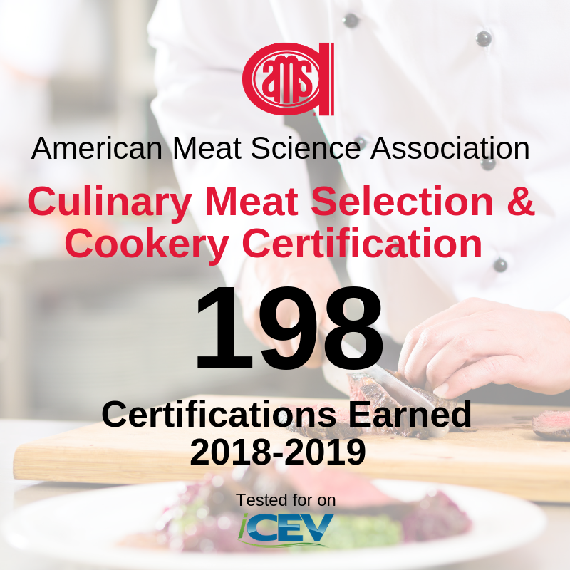 iCEVonline's tweet photo. Congratulations to those who earned the @MeatScience Culinary Meat Selection & Cookery Certification! More than 14,000 individuals earned #industrycertifications this school year! #iCEVCertified https://t.co/WThDj9Sy6i
