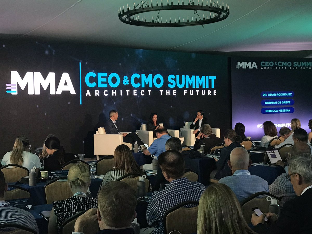 MMAglobal's tweet photo. Great panel discussion underway with @CVSHealth’s @ndegreve, @Uber’s @RebeccaMessina3 and @orodvila at our #CEOCMO Summit!  #ShapeTheFuture #MOSTT #marketing https://t.co/T04pYCxgqv