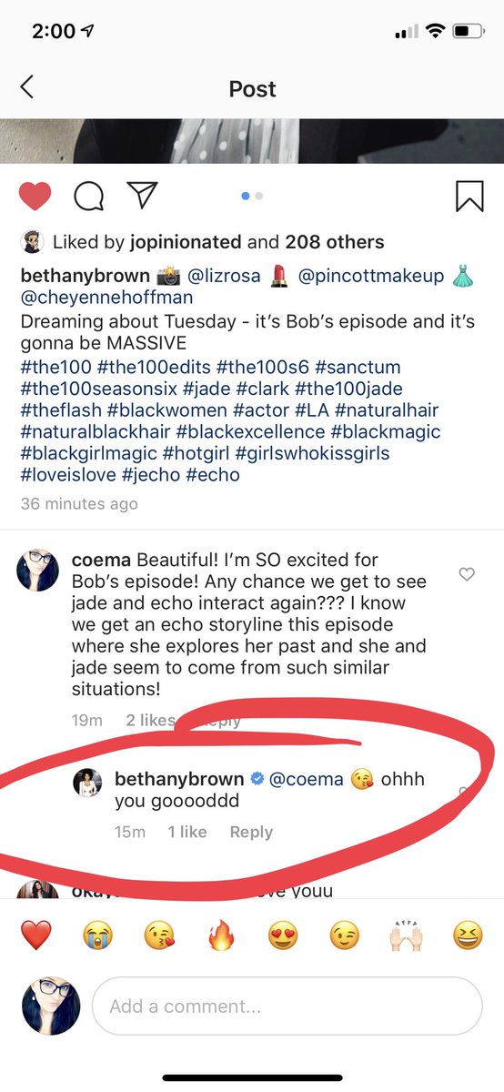 SlowBurnMAC's tweet photo. Pausing today’s therapeutic rant against misogynistic male Showrunners a to bring you this #The100 related message:

WHAT DOES THIS MEAN?!?!?!

DOES THIS MEAN WHAT I THINK IT DOES???  

@BOOKISHBISH???!?!

#JECHO https://t.co/Q3d6uuGkzq