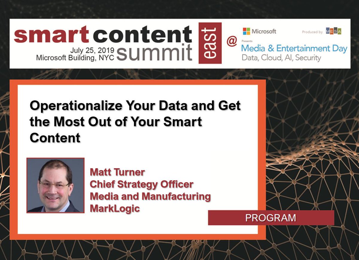 CDSACLC's tweet photo. Matt Turner, Chief Strategy Officer, Media and Manufacturing, @MarkLogic is sharing how to Operationalize Your #Data and get the Most Out of Your #SmartContent
#CriticalAsset #EntertainmentOrganizations #DataHubPattern #ValueOfData
Program Link: https://t.co/0XBxbmyNm7 https://t.co/71jdaO9rvM