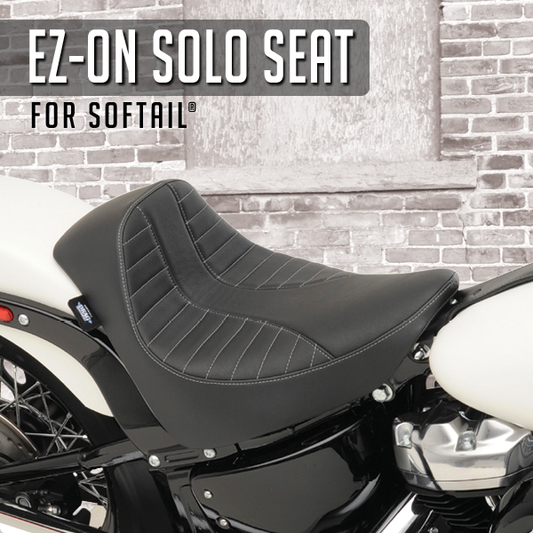 EZ-ON Solo Seat for 18-19 Softail models. Features an internal rubber mount/stud system that allows for easy installation and removal. Available in 4 styles. For more information seats.dragspecialties.com/products/?prod…
Contact your <a href="/DragSpecialties/">Drag Specialties</a> dealer to order. #dragseats #softail