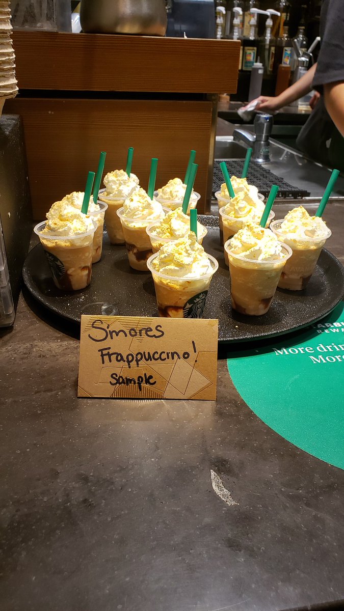 Sampling pt. 2! These frappuccinos will leave you wanting s'more 😎