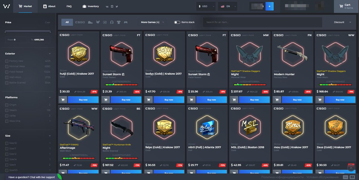 -97% for CSGO? easy on waxpeer.com =)

The problem with CSGO withdraw is solved! Sorry for 30 minutes of maintenance work =) GOGOGOGO