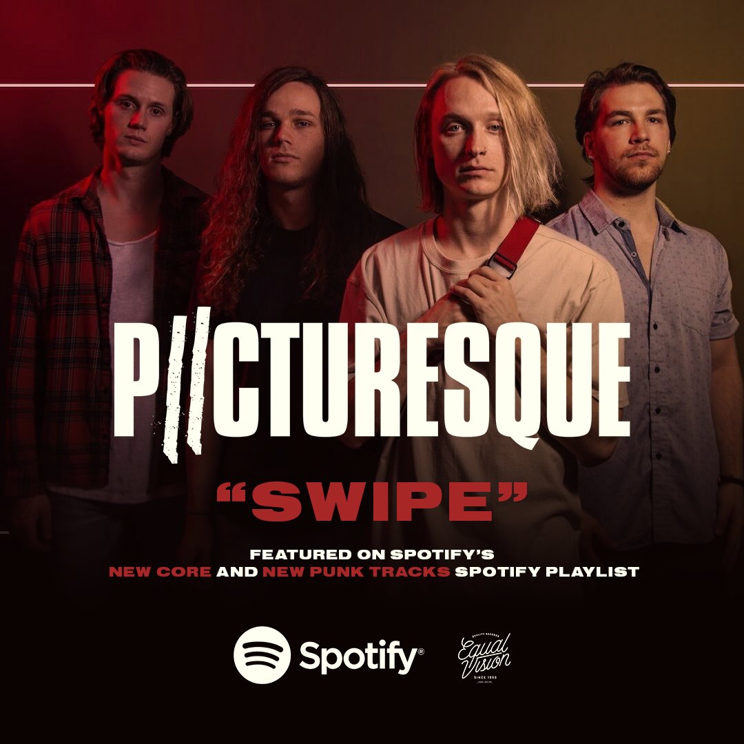 equalvision's tweet image. big love to @Spotify for including the new @picturesqueband single SWIPE on the #newpunktracks and #newcore playlists! - check it: spoti.fi/2Su0orw