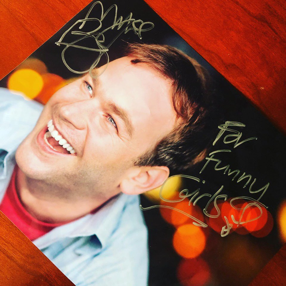 Our #mcm is <a href="/birbigs/">Mike Birbiglia</a> and it looks like the crush is mutual. 😍😍

#womenincomedy #GrandRapids #werfunnygirls #prizedposession #autographedpicture