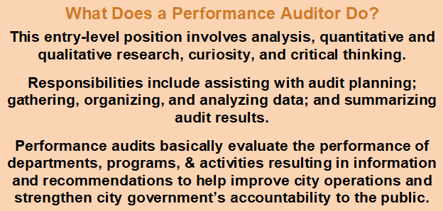 KCMOCityAuditor's tweet photo. Interested in an opportunity to help make a difference in #localgov? The city auditor is looking for an entry-level #performanceauditor to help us evaluate the performance of @KCMO departments, programs, & activities. For more info & to apply, click https://t.co/pynY0Hvtx8 https://t.co/Z7hePkQyUZ